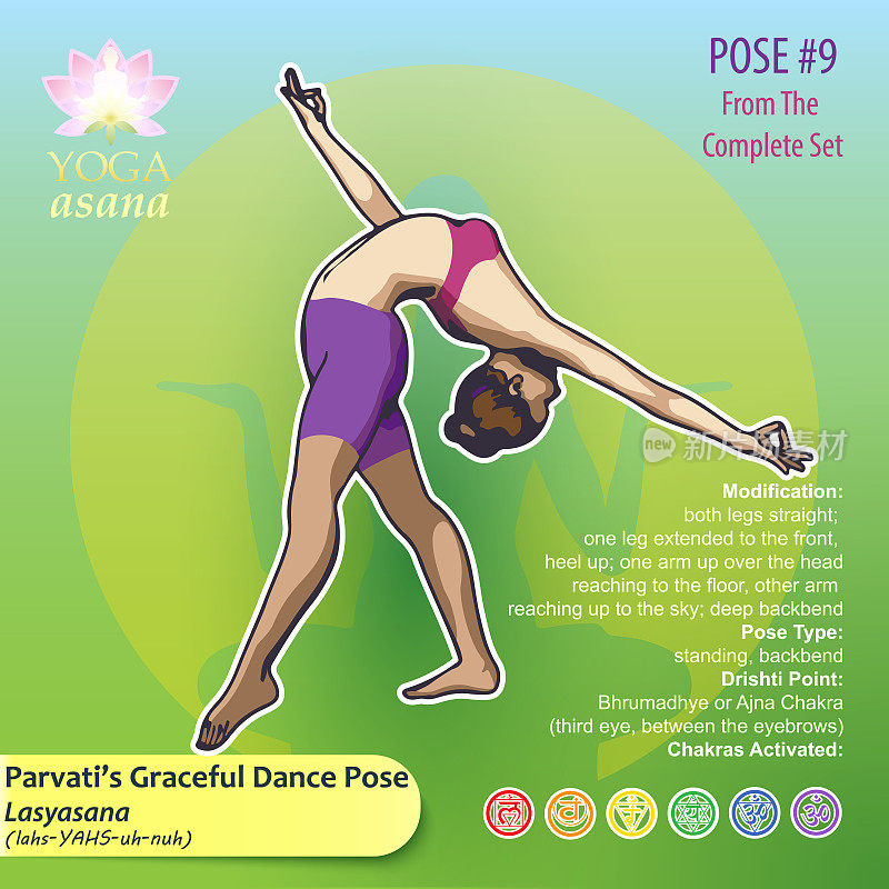 瑜伽Parvatiâs优美的舞蹈姿势9